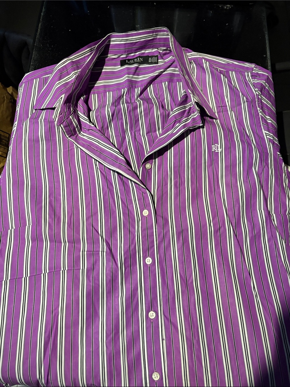 Ralph Lauren Purple Multistripe Button-Down Shirt